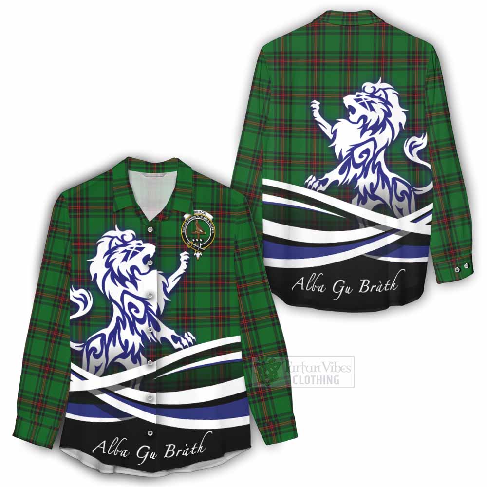 Orrock Tartan Women's Casual Shirt with Alba Gu Brath Regal Lion Emblem - Tartan Vibes Clothing