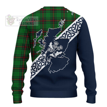 Orrock Tartan Ugly Sweater Featuring Thistle and Scotland Map - Tartan Vibes Clothing
