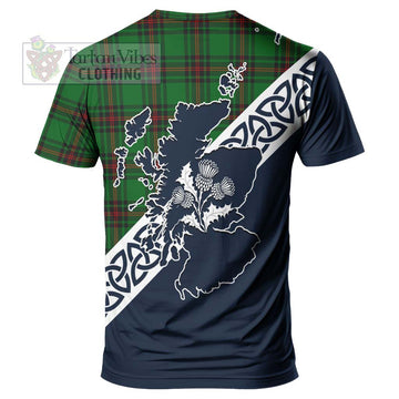 Orrock Tartan T-Shirt Featuring Thistle and Scotland Map - Tartanvibesclothing Store