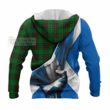 Orrock Tartan Knitted Hoodie with Family Crest Scotland Patriotic Style - Tartan Vibes Clothing