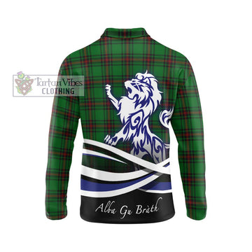 Orrock Tartan Long Sleeve Polo Shirt with Alba Gu Brath Regal Lion Emblem - Tartan Vibes Clothing