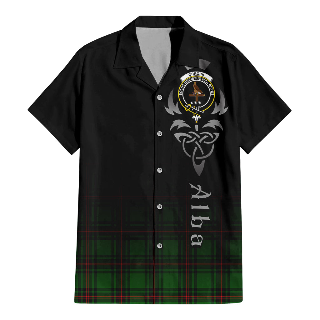 Orrock Tartan Hawaiian Shirt Shirt Featuring Alba Gu Brath Family Crest Celtic Inspired - Tartan Vibes Clothing