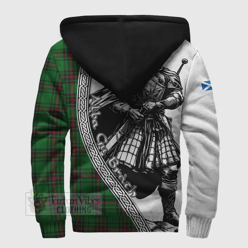 Orrock Tartan Clan Crest Sherpa Hoodie with Highlander Warrior Celtic Style - Tartan Vibes Clothing