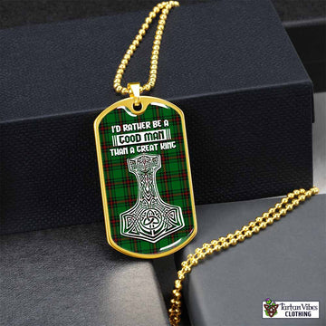 Tartan Vibes Clothing Orrock Tartan Dog Tag Necklace Viking Mjolnir Style