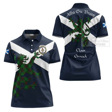 Orrock Tartan Lion Rampant Women's Polo Shirt Proudly Display Your Heritage with Alba Gu Brath and Clan Name - Tartan Vibes Clothing