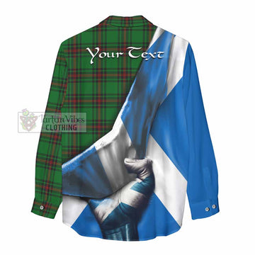 Orrock Tartan Women's Casual Shirt with Family Crest Scotland Patriotic Style - Tartan Vibes Clothing