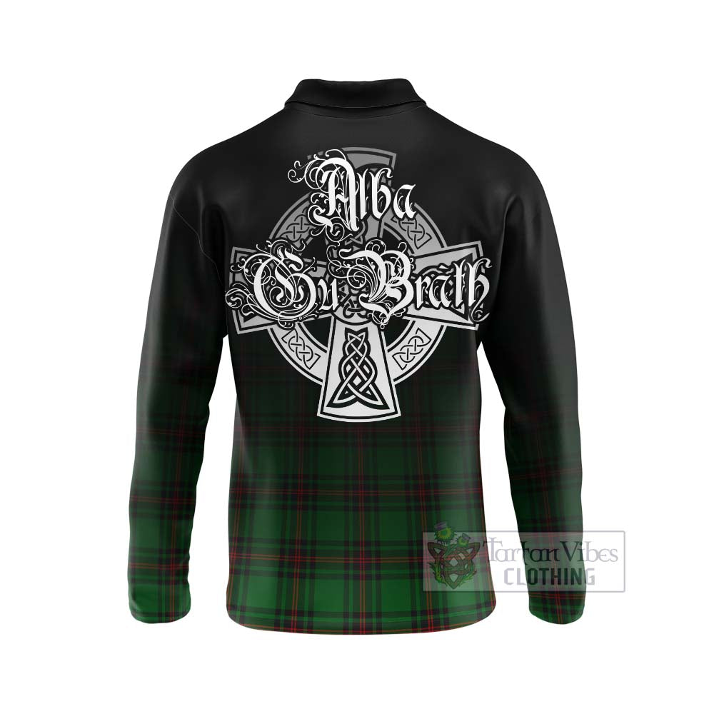 Orrock Tartan Long Sleeve Polo Shirt Featuring Alba Gu Brath Family Crest Celtic Inspired - Tartan Vibes Clothing