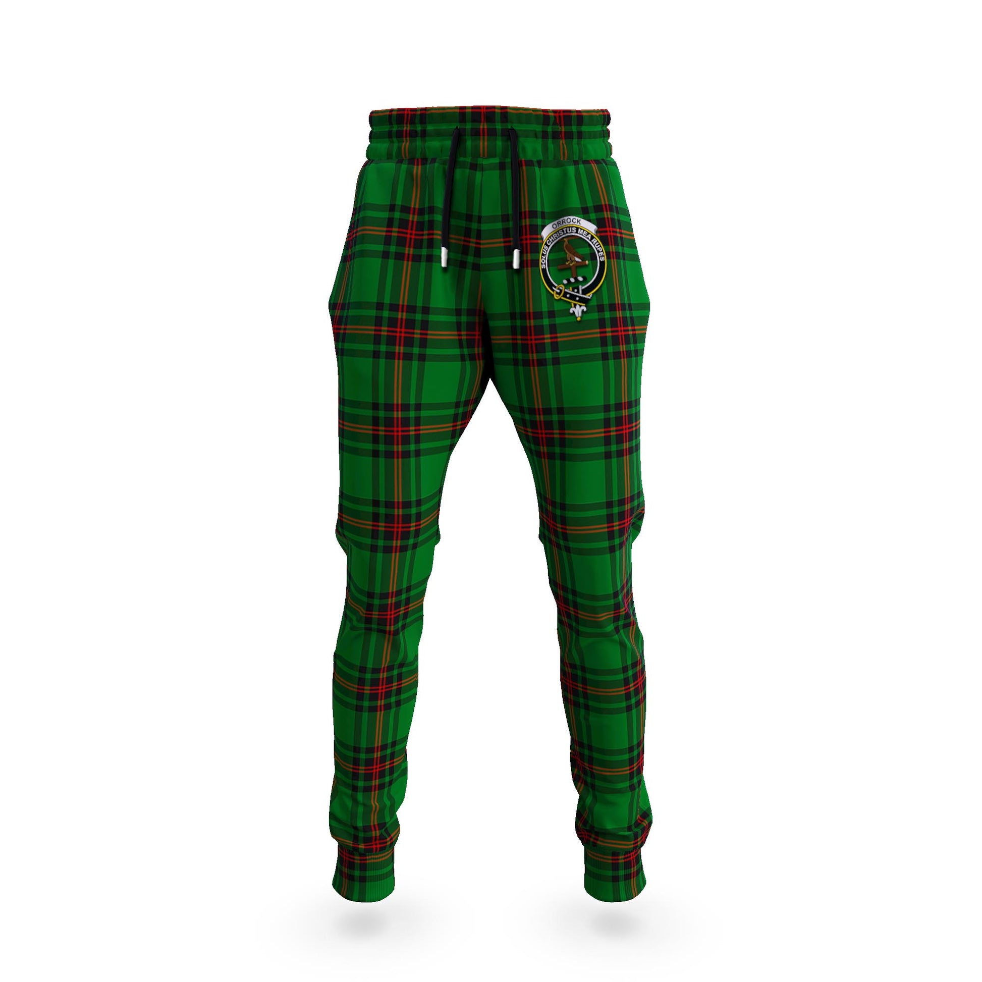 Orrock Tartan Joggers Pants with Family Crest - Tartanvibesclothing Shop