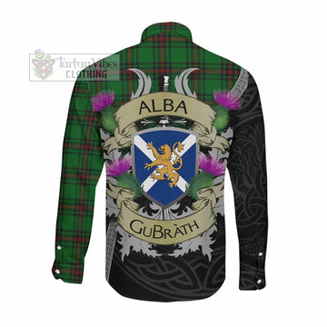 Orrock Tartan Family Crest Long Sleeve Button Shirt Lion Rampant Royal Thistle Shield Celtic Inspired Men's Shirt - Tartan Vibes Clothing
