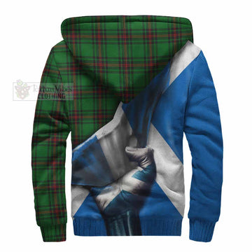 Orrock Tartan Sherpa Hoodie with Family Crest Scotland Patriotic Style - Tartan Vibes Clothing