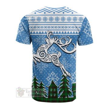 Orrock Clan Christmas Cotton T-shirt Celtic Reindeer Style - Tartan Vibes Clothing