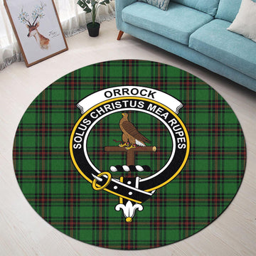 Orrock Tartan Round Rug with Family Crest - Tartan Vibes Clothing