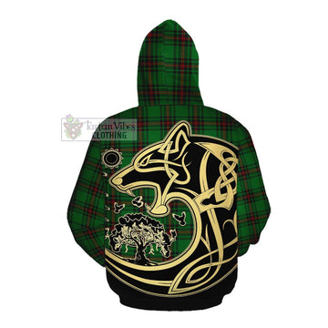 Orrock Tartan Cotton Hoodie with Family Crest Celtic Wolf Style Pullover Hoodie - Tartan Vibes Clothing