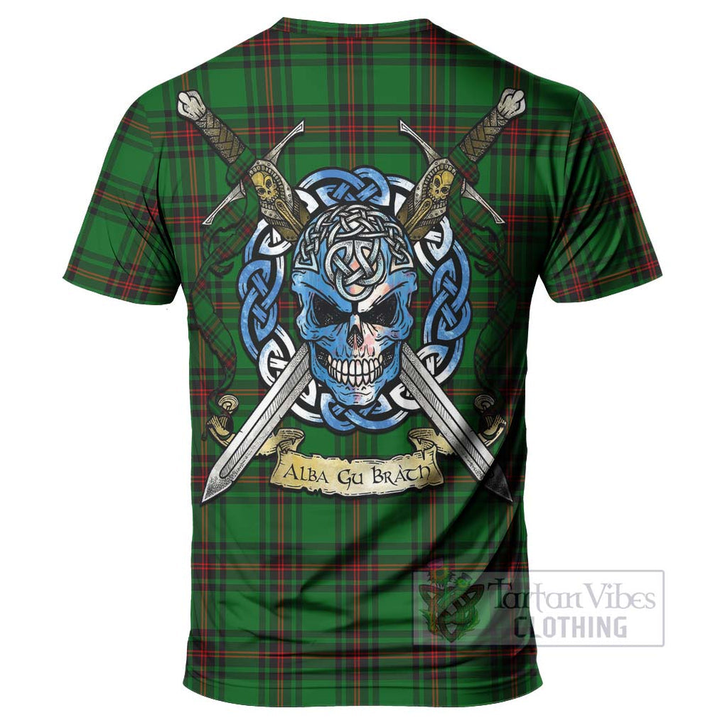 Orrock Tartan T-Shirt with Family Crest Celtic Skull Style - Tartan Vibes Clothing