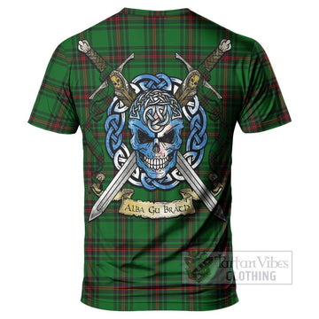 Orrock Tartan T-Shirt with Family Crest Celtic Skull Style - Tartan Vibes Clothing
