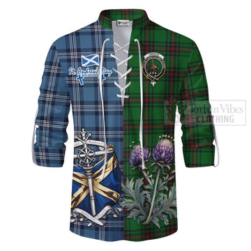 Orrock Tartan Ghillie Kilt Shirt Happy St. Andrew's Day Half Tartan Style - Tartan Vibes Clothing