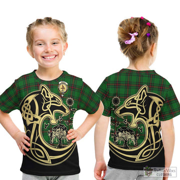 Orrock Tartan Kid T-Shirt with Family Crest Celtic Wolf Style - Tartan Vibes Clothing