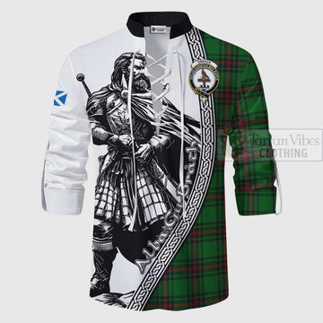 Orrock Tartan Clan Crest Ghillie Kilt Shirt with Highlander Warrior Celtic Style - Tartan Vibes Clothing