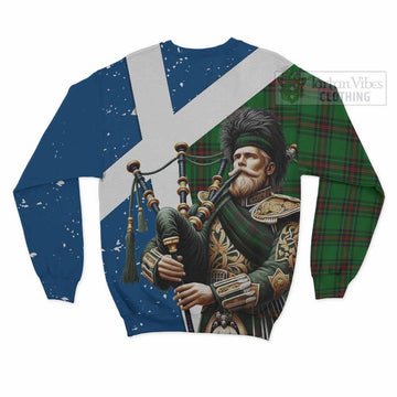 Orrock Tartan Sweatshirt with Family Crest Scottish Bagpiper Vibes - Tartan Vibes Clothing