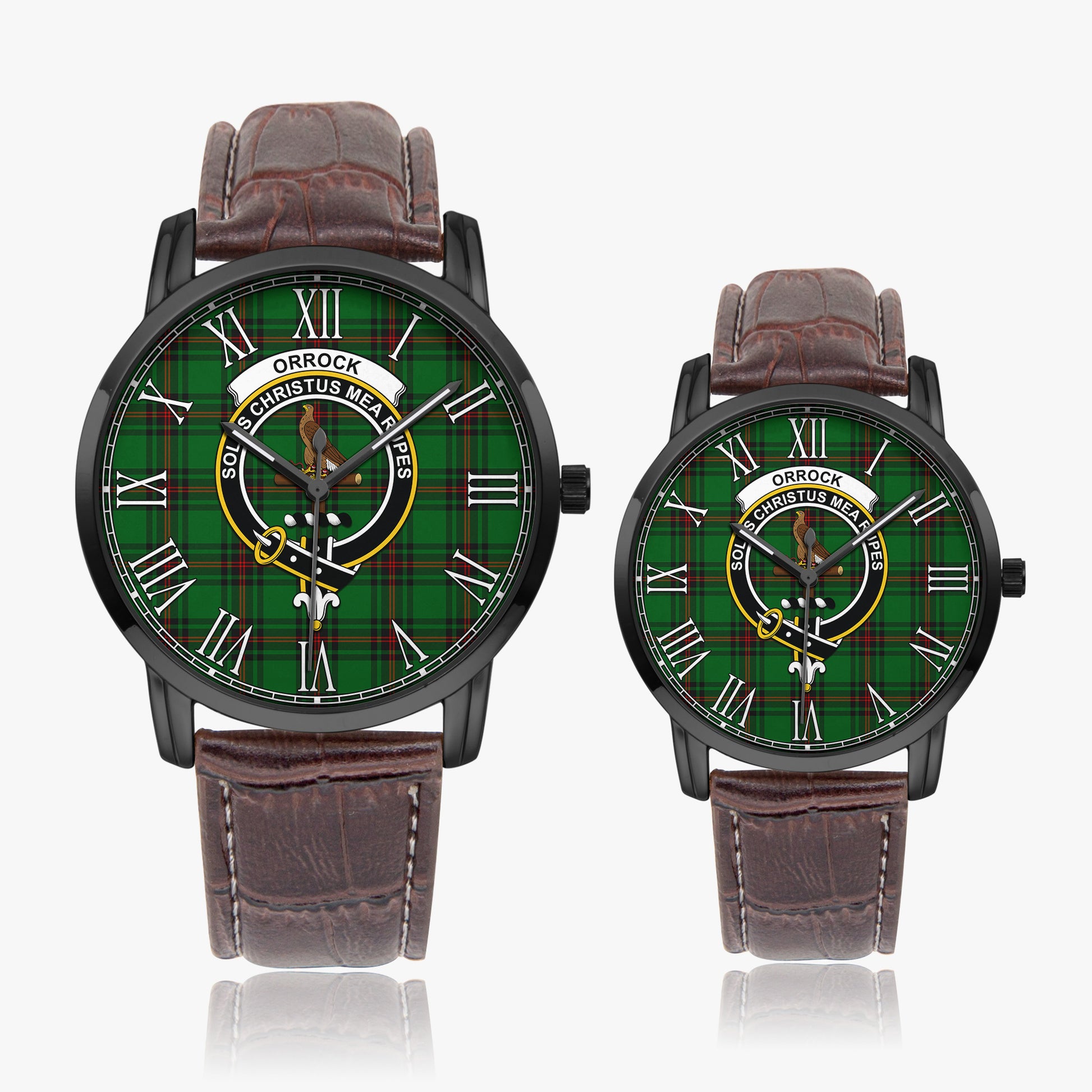 Orrock Tartan Family Crest Leather Strap Quartz Watch - Tartan Vibes Clothing