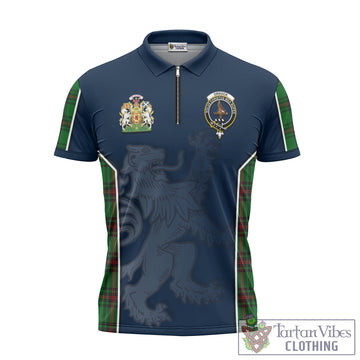 Orrock Tartan Zipper Polo Shirt with Family Crest and Lion Rampant Vibes Sport Style - Tartan Vibes Clothing