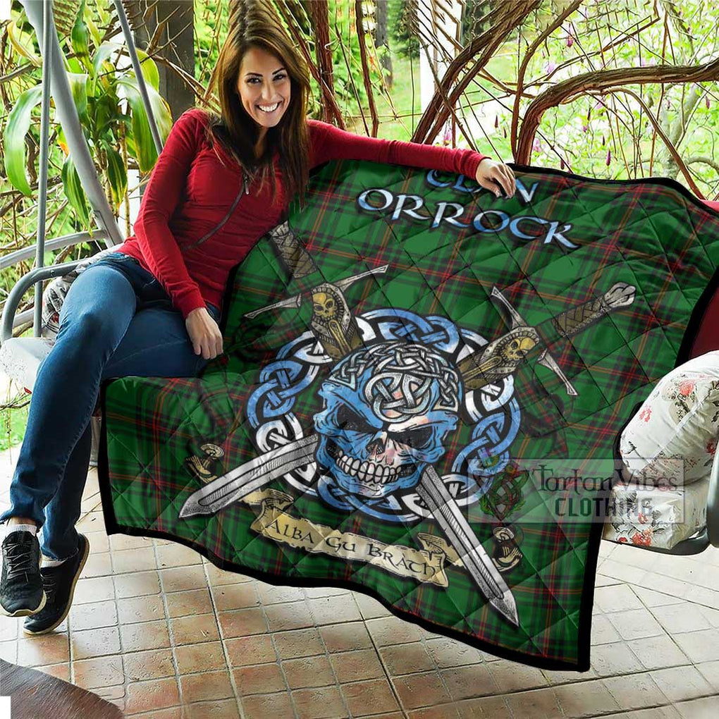 Orrock Tartan Quilt with Celtic Skull Alba Gu Brath Style - Tartan Vibes Clothing
