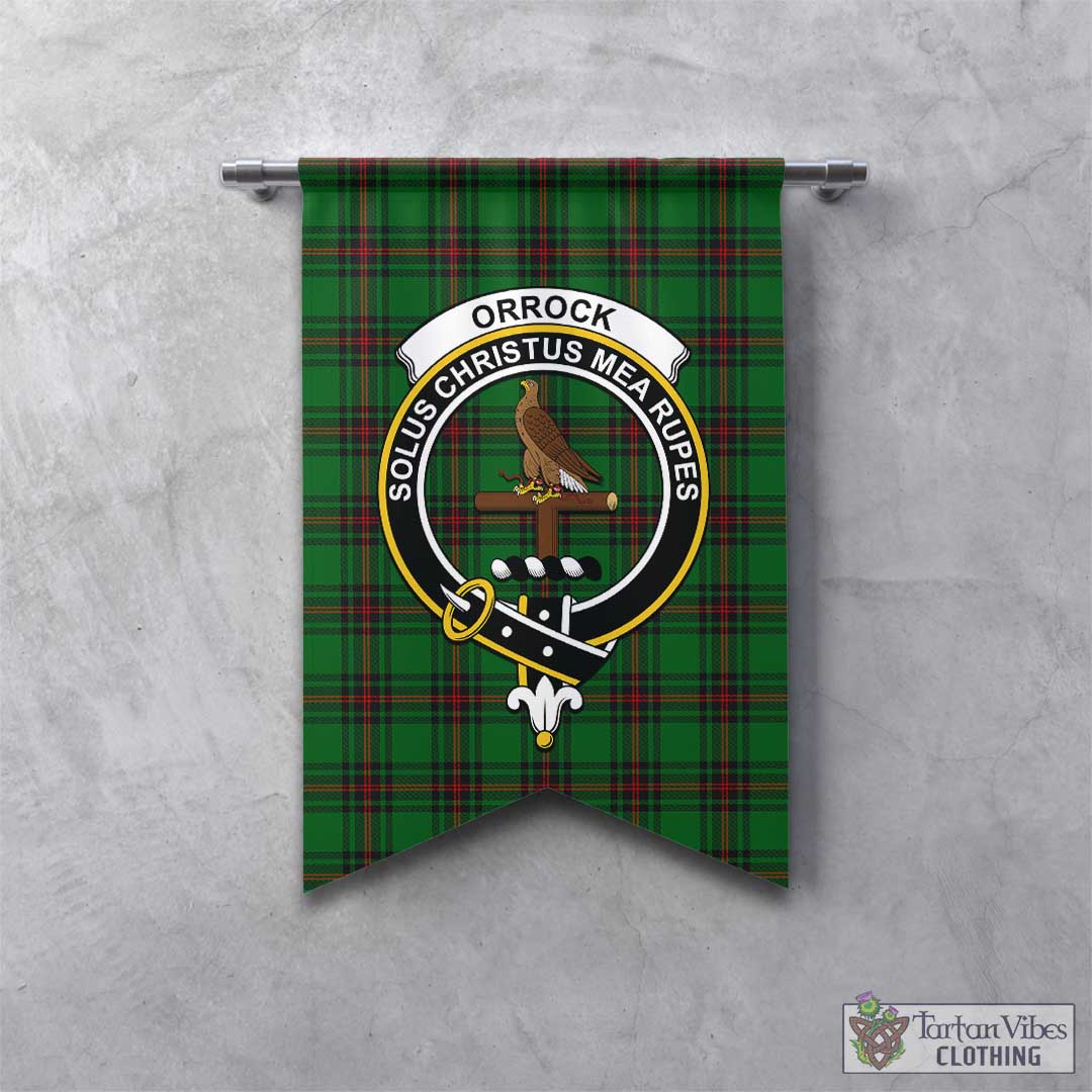 Orrock Tartan Gonfalon, Tartan Banner with Family Crest - Tartan Vibes Clothing
