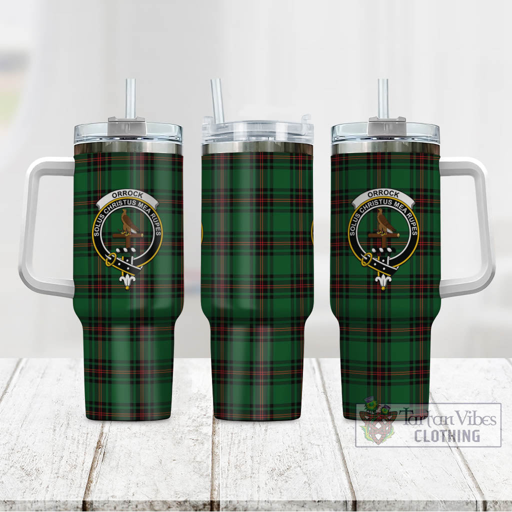 Orrock Tartan Tumbler with Handle with Family Crest - Tartan Vibes Clothing