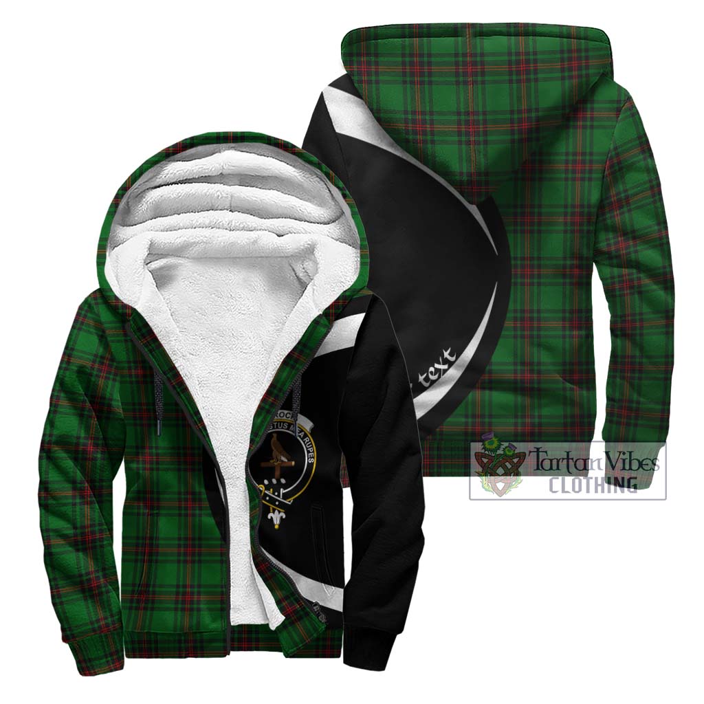 Orrock Tartan Sherpa Hoodie with Family Crest Circle Style Unisex - Tartan Vibes Clothing