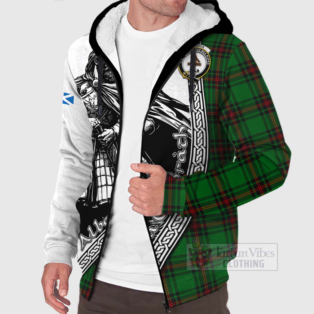 Orrock Tartan Clan Crest Sherpa Hoodie with Highlander Warrior Celtic Style Unisex - Tartan Vibes Clothing
