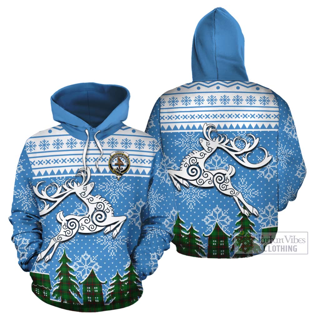 Orrock Clan Christmas Cotton Hoodie Celtic Reindeer Style Zip Hoodie - Tartan Vibes Clothing