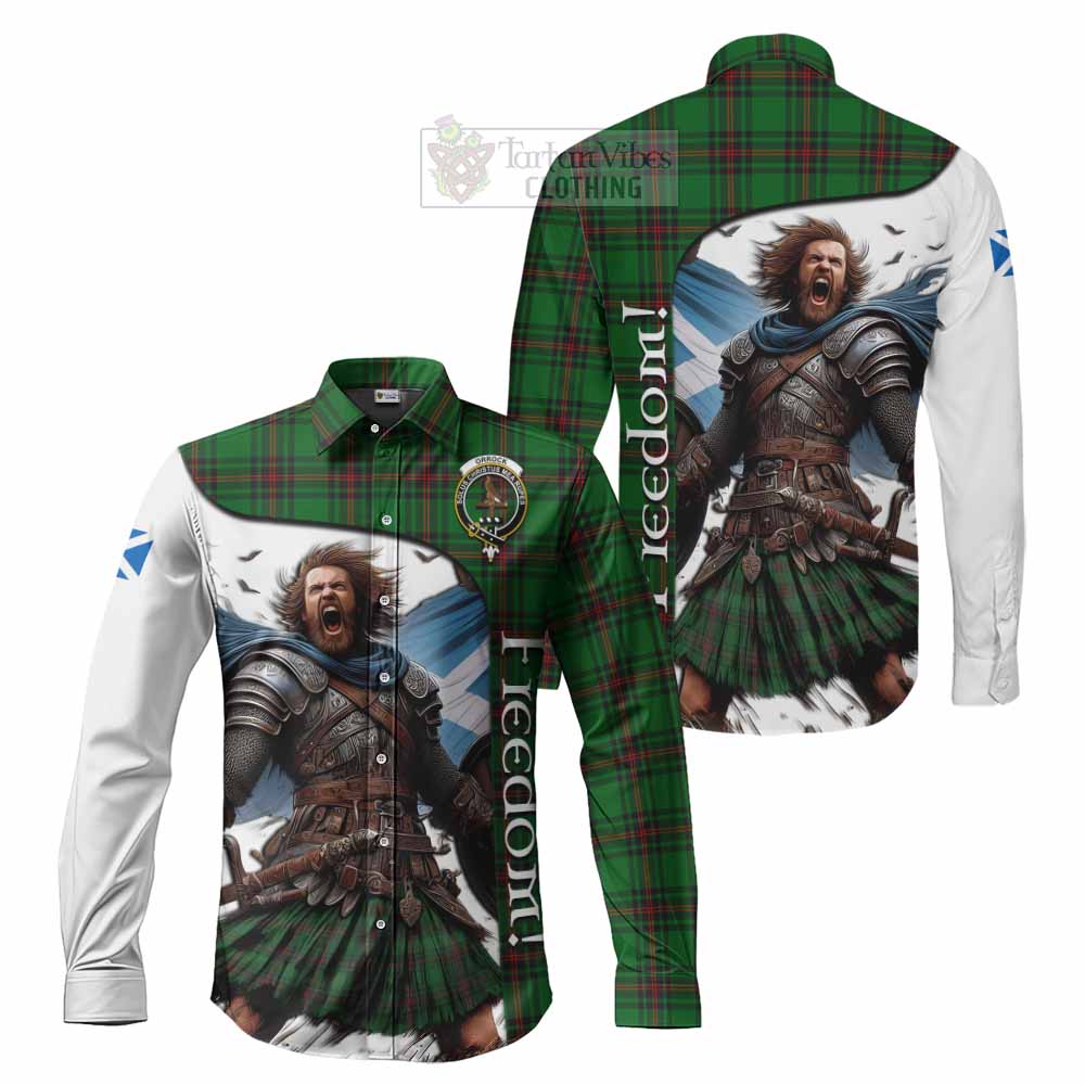 Orrock Crest Tartan Long Sleeve Button Shirt Inspired by the Freedom of Scottish Warrior - Tartan Vibes Clothing
