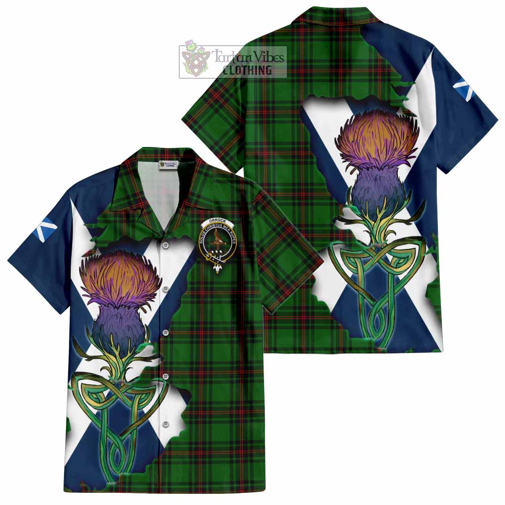 Orrock Tartan Family Crest Hawaiian Shirt Scottish Thistle Celtic Inspired - Tartan Vibes Clothing