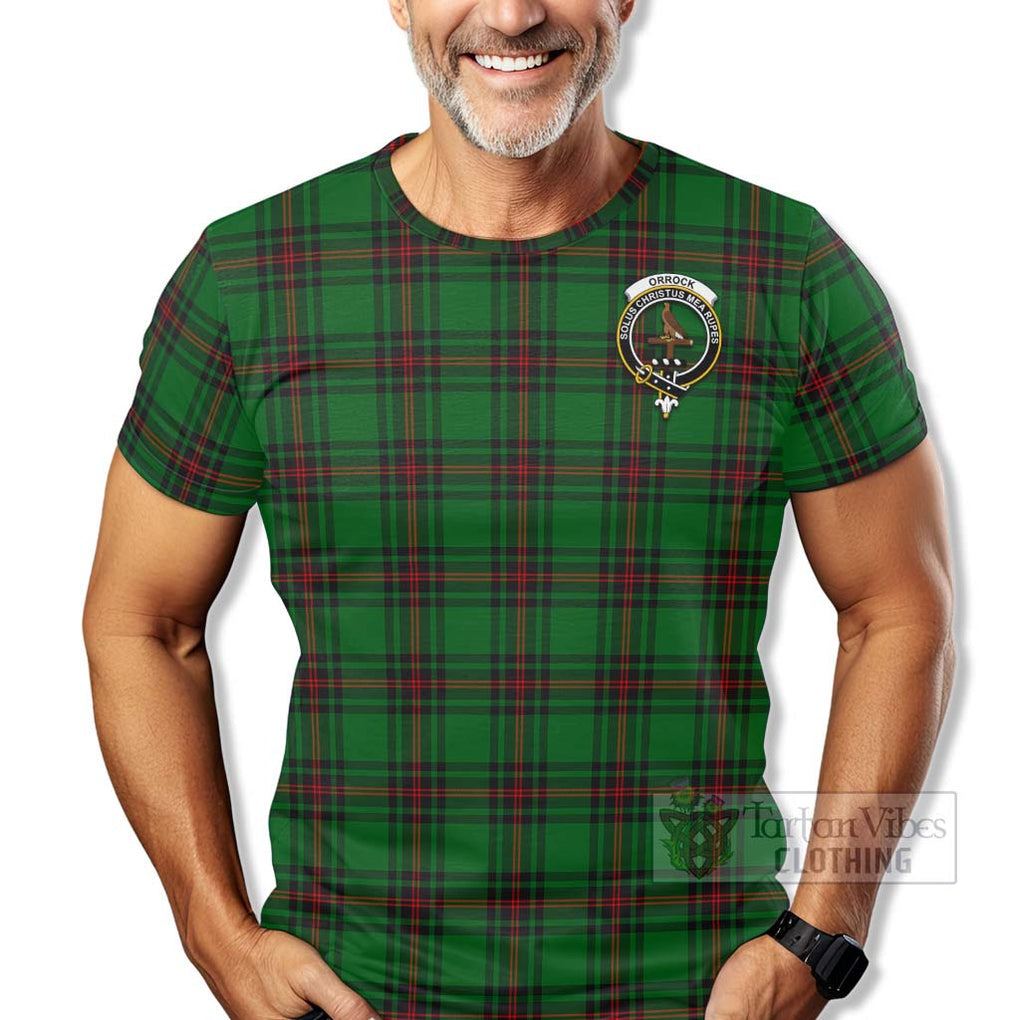 Orrock Tartan T-Shirt with Family Crest Celtic Skull Style - Tartan Vibes Clothing