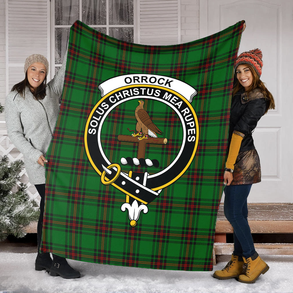 Orrock Tartan Blanket with Family Crest - Tartan Vibes Clothing