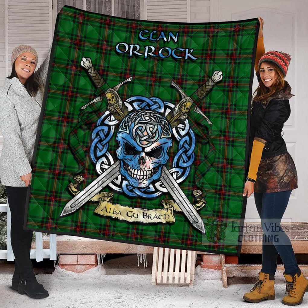 Orrock Tartan Quilt with Celtic Skull Alba Gu Brath Style - Tartan Vibes Clothing