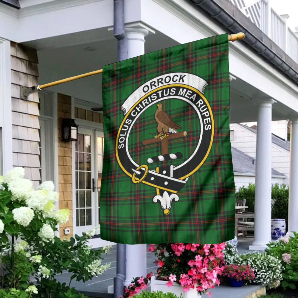 Orrock Tartan Garden Flag with Family Crest - Tartan Vibes Clothing