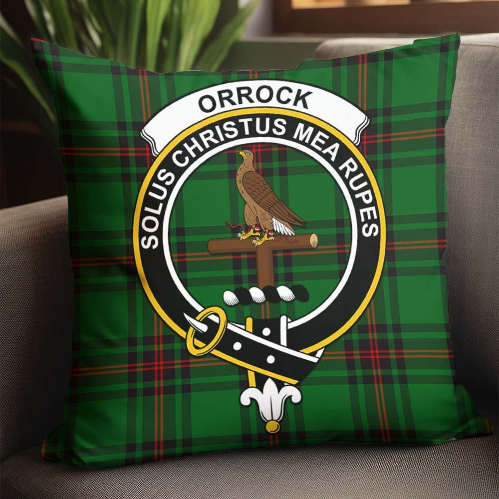Orrock Tartan Pillow Cover with Family Crest - Tartan Vibes Clothing