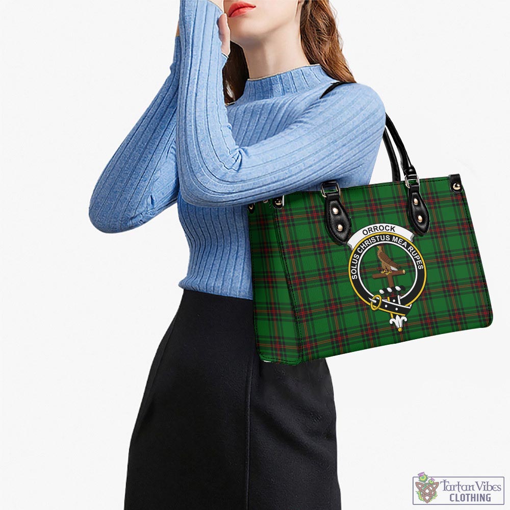 Orrock Tartan Luxury Leather Handbags with Family Crest - Tartan Vibes Clothing