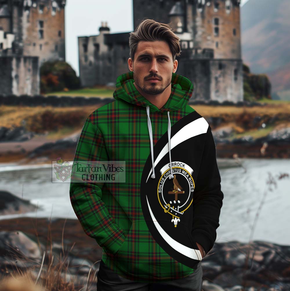 Orrock Tartan Cotton Hoodie with Family Crest Circle Style - Tartan Vibes Clothing
