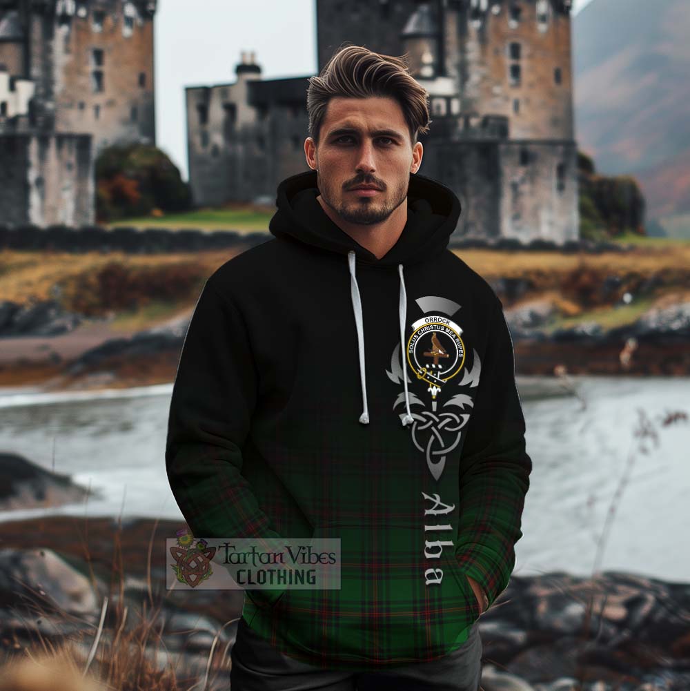 Tartan Vibes Clothing Orrock Tartan Cotton Hoodie Featuring Alba Gu Brath Family Crest Celtic Inspired