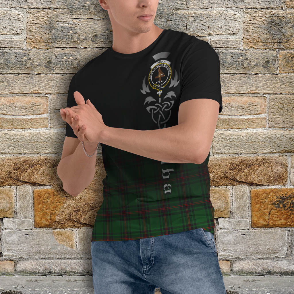 Tartan Vibes Clothing Orrock Tartan T-Shirt Featuring Alba Gu Brath Family Crest Celtic Inspired