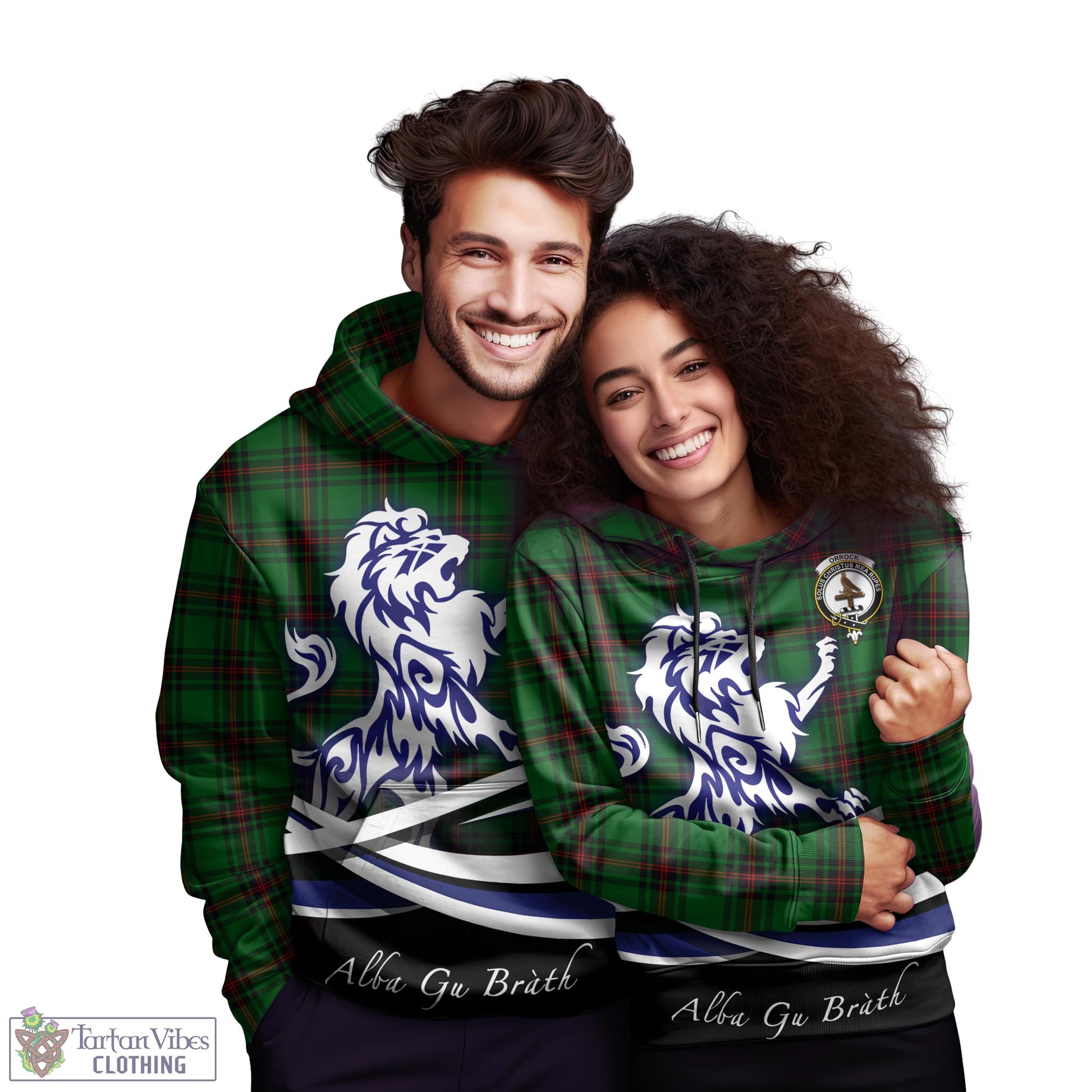 Orrock Tartan Hoodie with Alba Gu Brath Regal Lion Emblem - Tartan Vibes Clothing