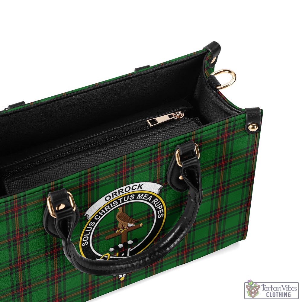 Orrock Tartan Luxury Leather Handbags with Family Crest - Tartan Vibes Clothing