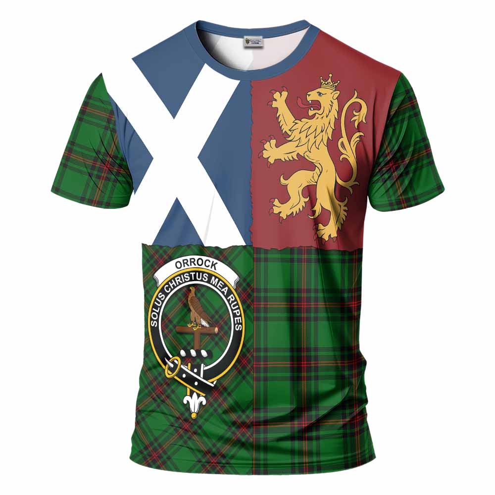 Orrock Crest Tartan T-Shirt with Lion Rampant Saltire Style