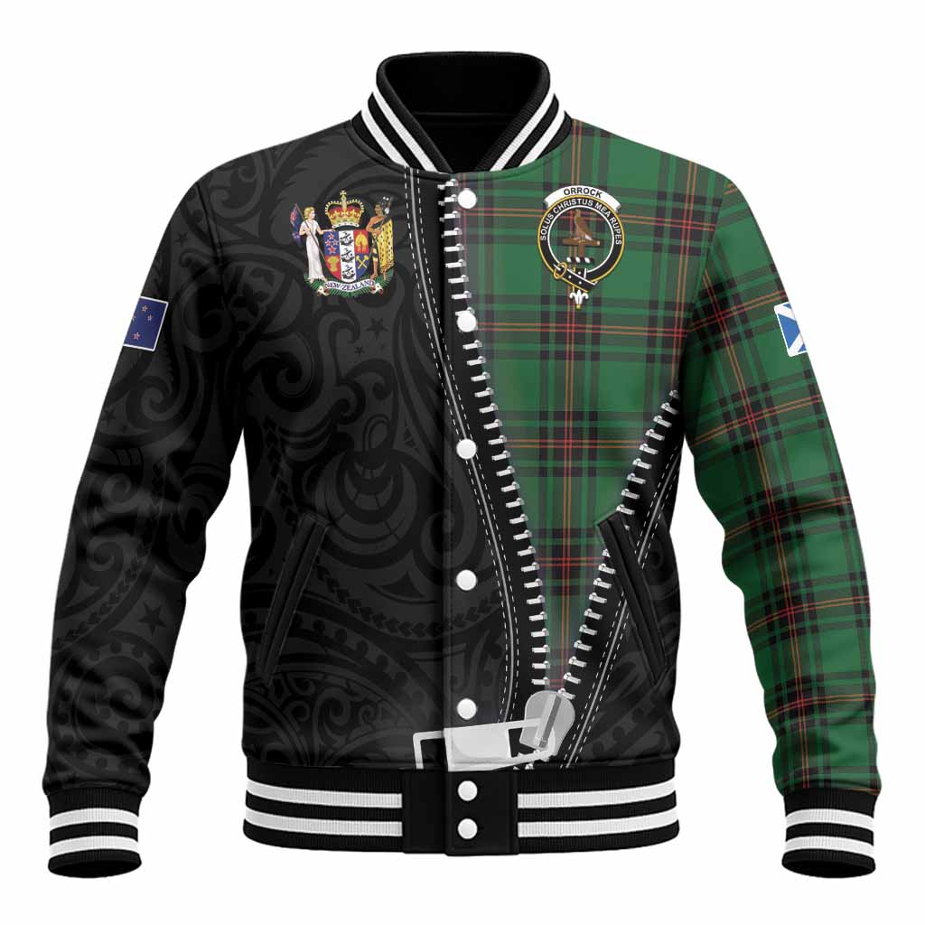 Orrock Tartan Baseball Jacket New Zealand Pattern Unique Zipper Stylized