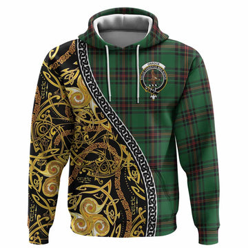 Orrock Tartan Crest Hoodie Celtic Knot and Triple Trickle Spiral Symbols