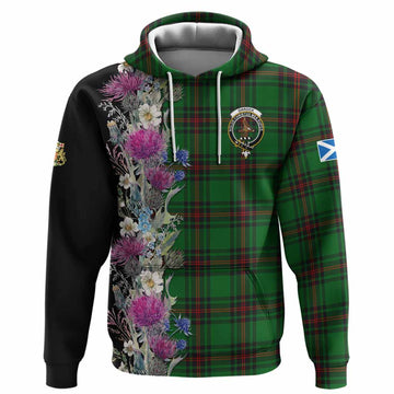 Orrock Tartan Crest Thistle Floral Hoodie Pullover Hoodie - Tartan Vibes Clothing