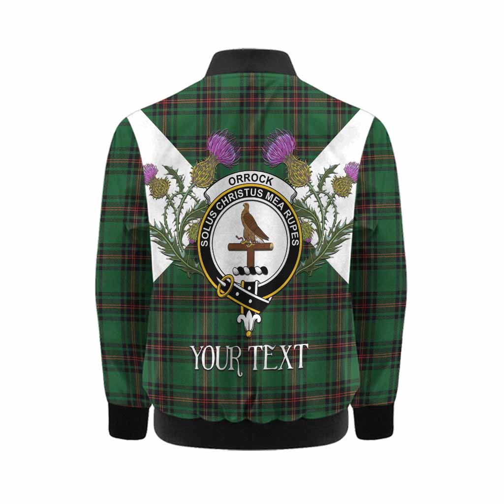 Orrock Tartan Family Crest Kid Bomber Jacket Scottish Burns Night Thistle Floral