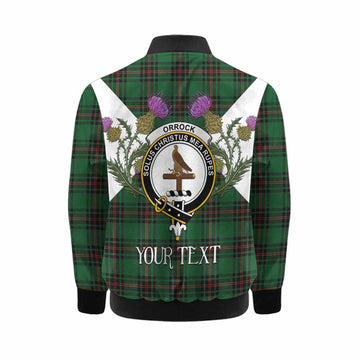 Orrock Tartan Family Crest Kid Bomber Jacket Scottish Burns Night Thistle Floral